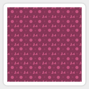 Pink Mini Bow & Polka Dot Pattern Sticker